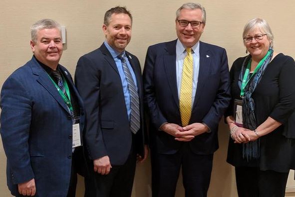 Picture of Centre Wellington CAO Andy Goldie, Mayor Kelly Linton, Minister of Environment and Climate Change Chris Ballard and Centre Wellington councillor Mary Lloyd.